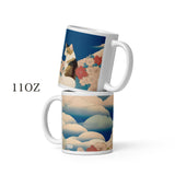 Calico Cat with Sea of Clouds and Flowers Mug—NUANCE Collection