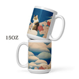 Calico Cat with Sea of Clouds and Flowers Mug—NUANCE Collection
