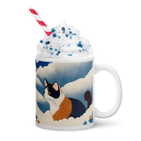 Calico Cat with Flowers and Moon Mug-NUANCE Collection