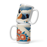 Calico Cat with Flowers and Moon Mug-NUANCE Collection